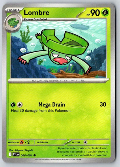 Lombre 006/094 Common Phantasmal Flames Pokemon Near Mint