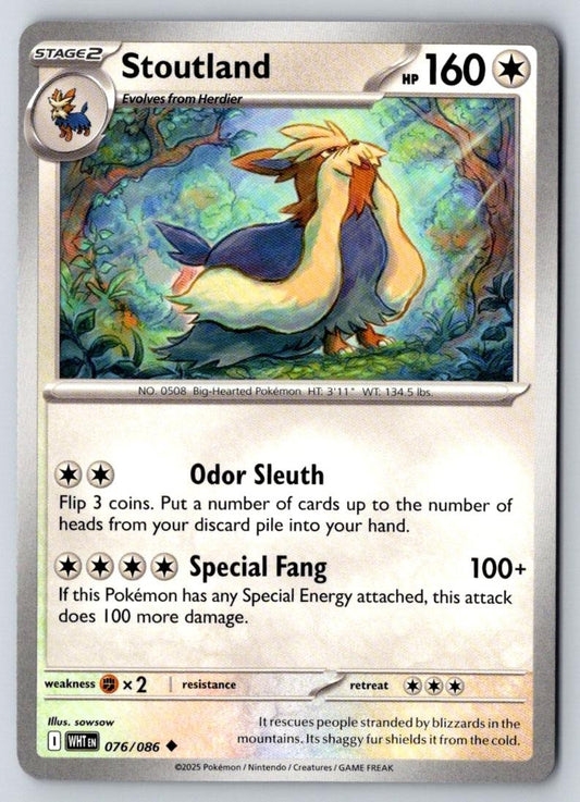Stoutland 076/086 Uncommon White Flare Pokemon Near Mint