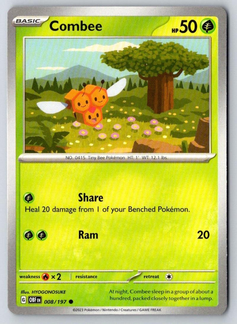 Combee 008/197 Common Obsidian Flames Pokemon Near Mint
