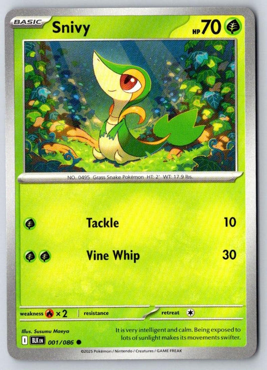 Snivy 001/086 Common Black Bolt Pokemon Near Mint