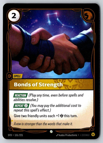 Bonds of Strength 151/221 Common Spiritforged Riftbound Near Mint