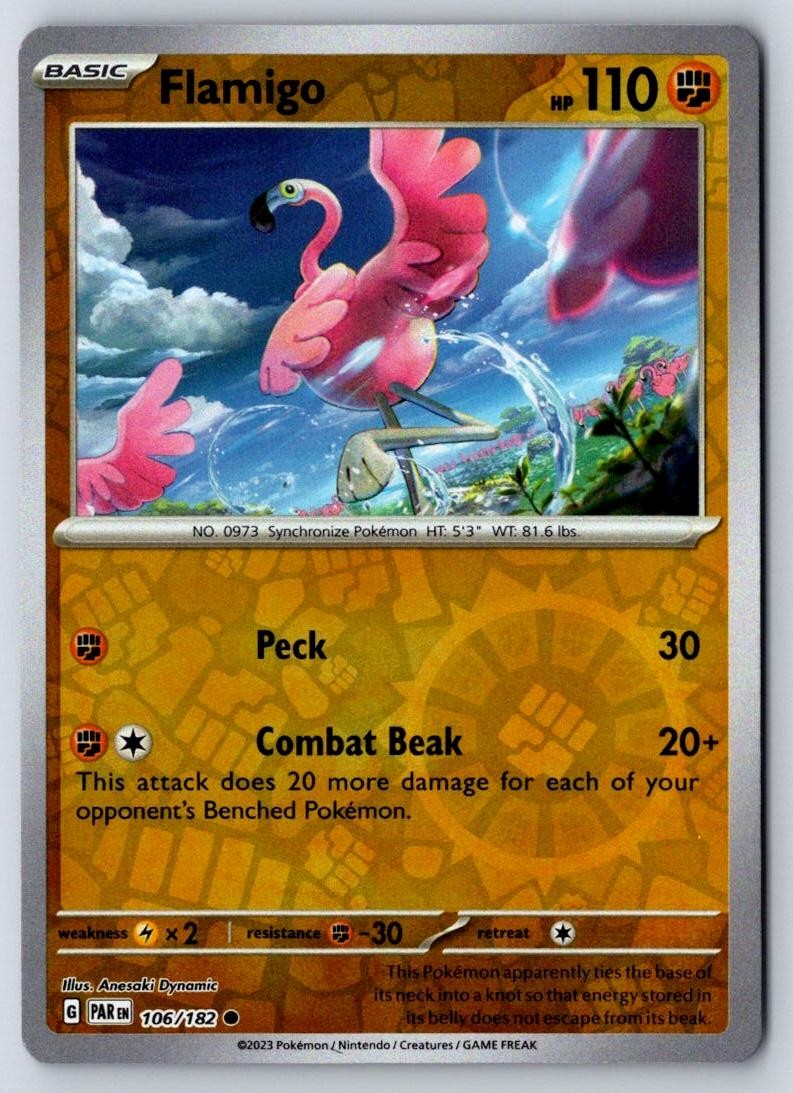 Flamigo 106/182 Common Paradox Rift Pokemon Near Mint