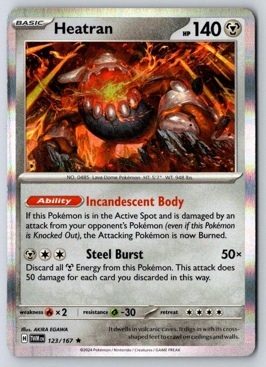 Heatran 123/167 Rare Twilight Masquerade Pokemon Holo Near Mint
