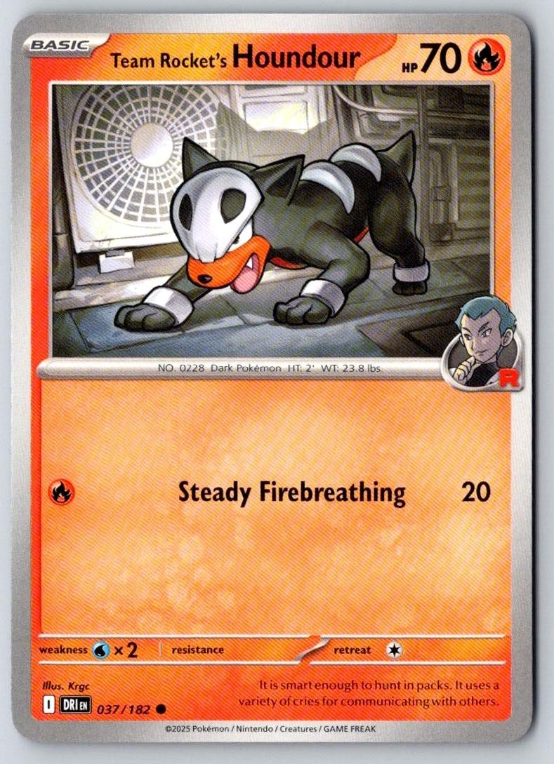 Team Rocket's Houndour 037/182 Common Destined Rivals Pokemon Near Mint