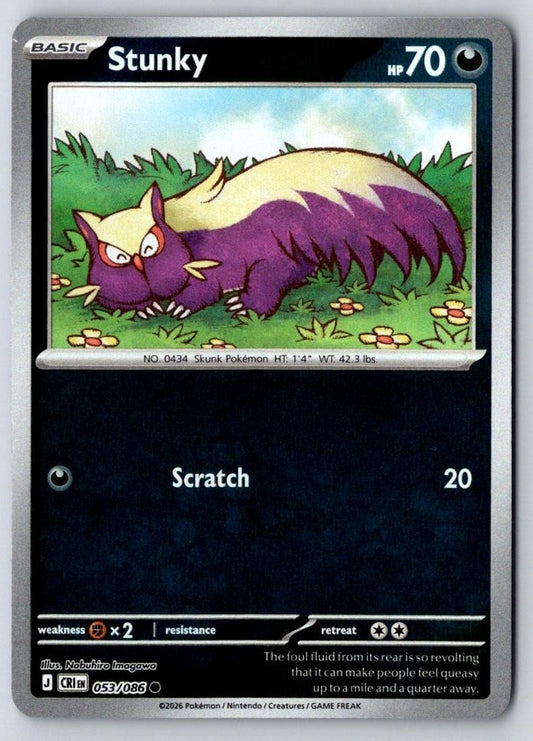 Stunky 053/086 Common Chaos Rising Pokemon Near Mint