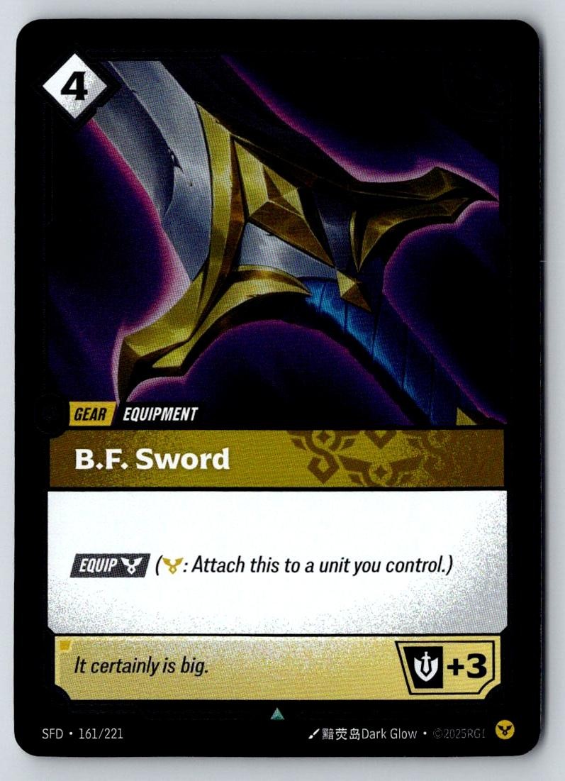 B.F. Sword 161/221 Uncommon Spiritforged Riftbound Near Mint