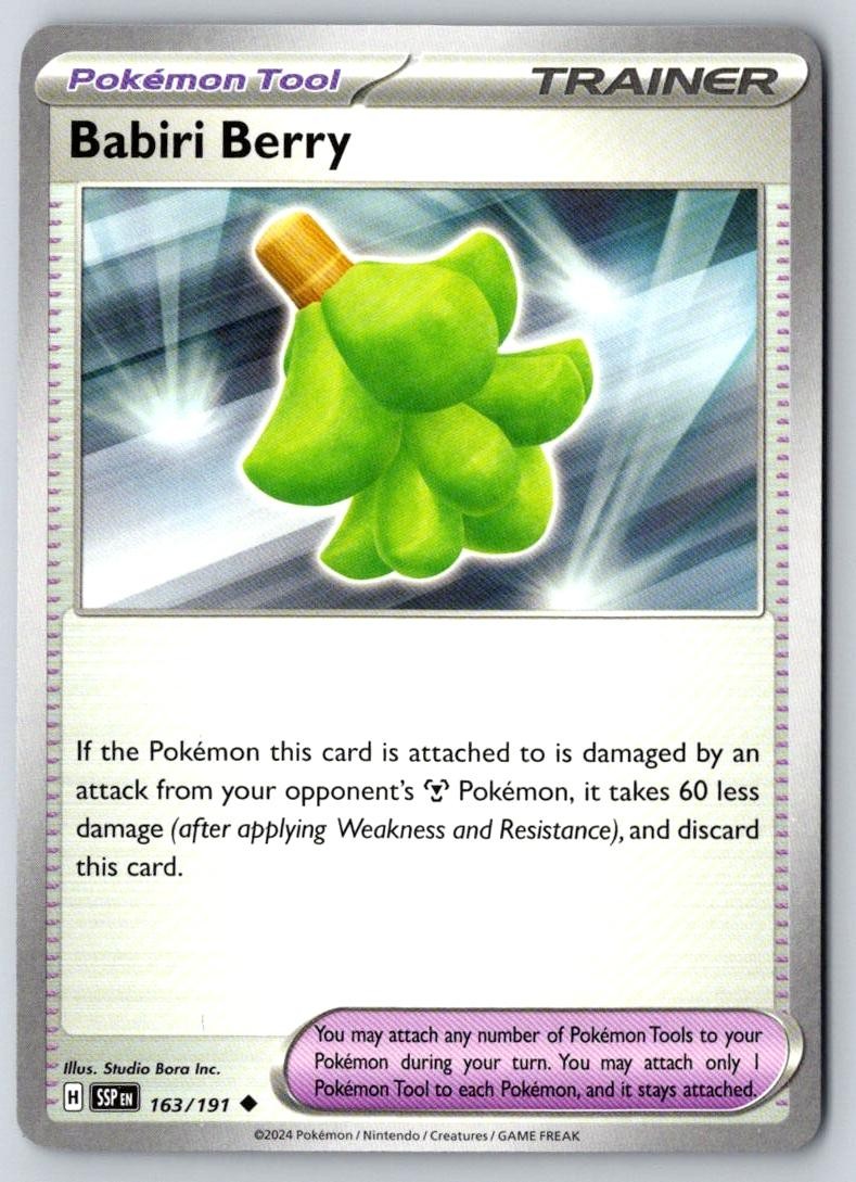 Babiri Berry 163/191 Uncommon Surging Sparks Pokemon Near Mint