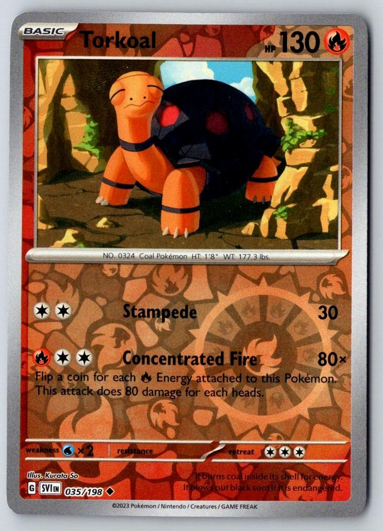 Torkoal 035/198 Uncommon Scarlet & Violet Pokemon Near Mint