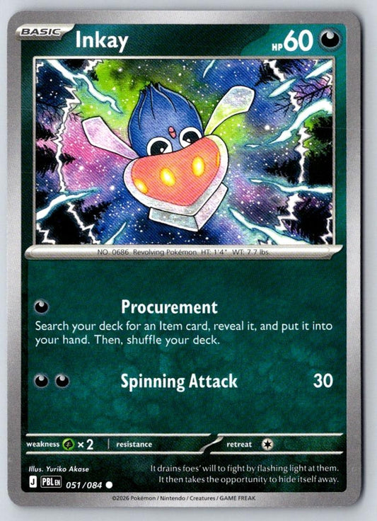 Inkay 051/084 Common Pitch Black Pokemon Near Mint