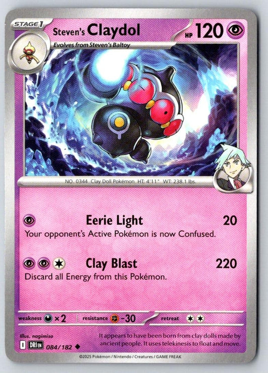 Steven's Claydol 084/182 Uncommon Destined Rivals Pokemon Near Mint