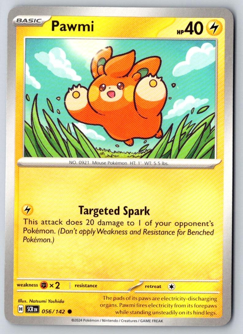 Pawmi 56/142 Common Stellar Crown Pokemon Near Mint