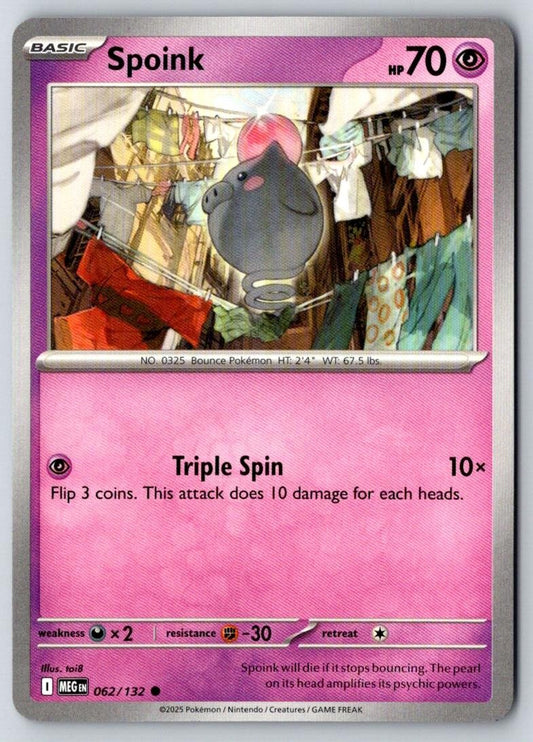 Spoink 062/132 Common Mega Evolution Pokemon Near Mint