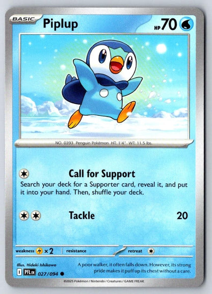 Piplup 027/094 Common Phantasmal Flames Pokemon Near Mint