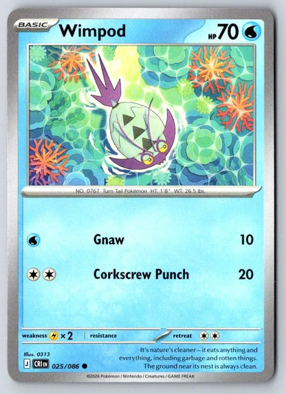 Wimpod 025/086 Common Chaos Rising Pokemon Near Mint