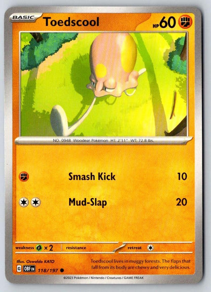 Toedscool 118/197 Common Obsidian Flames Pokemon Near Mint
