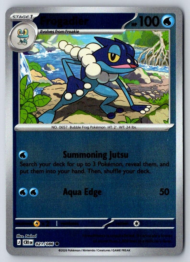 Frogadier 021/086 Common Chaos Rising Pokemon Near Mint