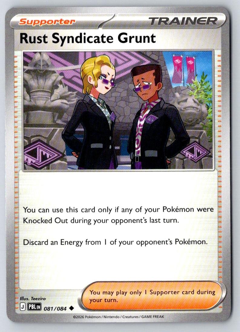 Rust Syndicate Grunt 081/084 Uncommon Pitch Black Pokemon Near Mint