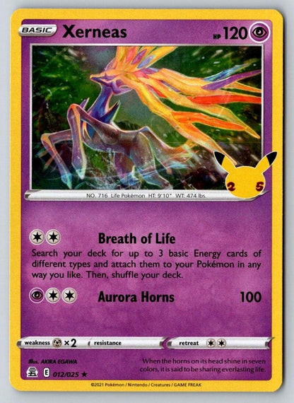 Xerneas 012/025 Rare Celebrations Pokemon Holo Near Mint