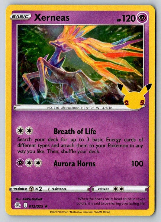 Xerneas 012/025 Rare Celebrations Pokemon Holo Near Mint