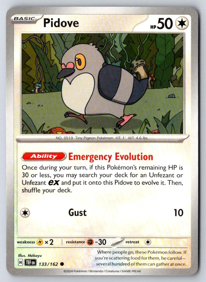 Pidove 133/162 Common Temporal Forces Pokemon Near Mint