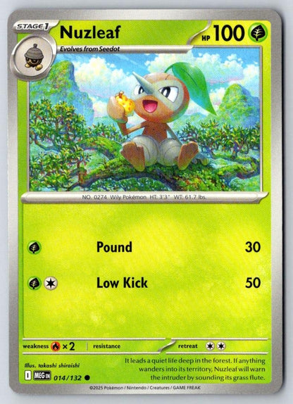 Nuzleaf 014/132 Common Mega Evolution Pokemon Near Mint