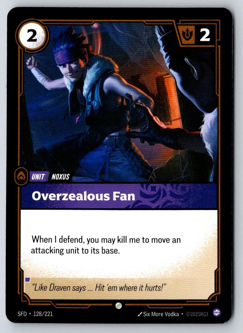 Overzealous Fan 128/221 Common Spiritforged Riftbound Near Mint