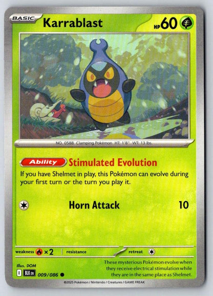 Karrablast 009/086 Common Black Bolt Pokemon Near Mint