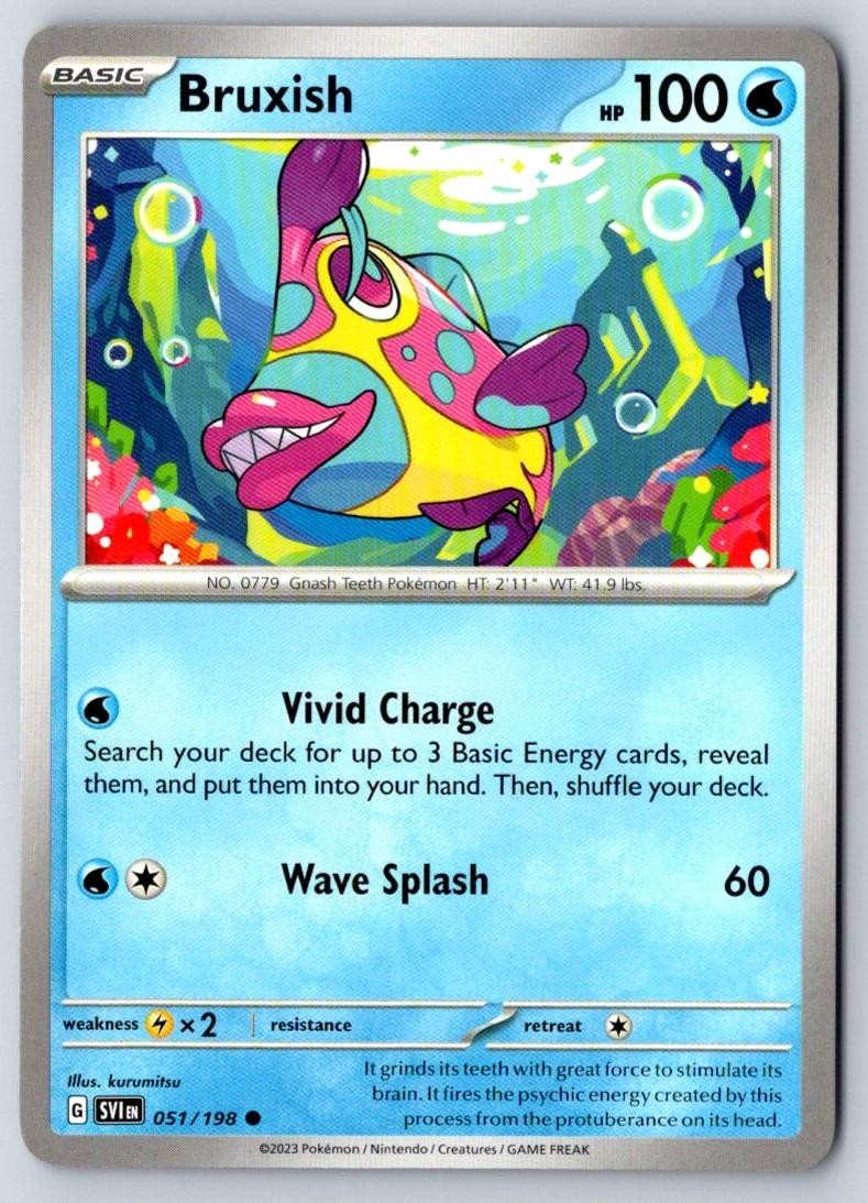Bruxish 051/198 Common Scarlet & Violet Pokemon Near Mint