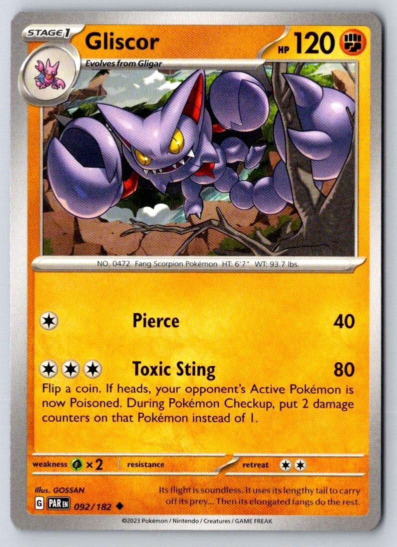 Gliscor 092/182 Uncommon Paradox Rift Pokemon Near Mint