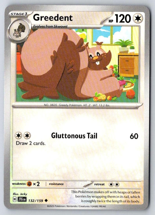 Greedent 132/159 Uncommon Journey Together Pokemon Near Mint