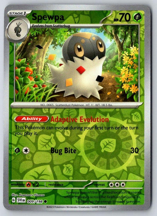 Spewpa 009/198 Common Scarlet & Violet Pokemon Near Mint
