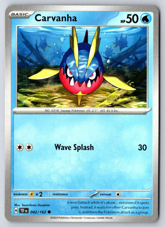 Carvanha 042/162 Common Temporal Forces Pokemon Near Mint