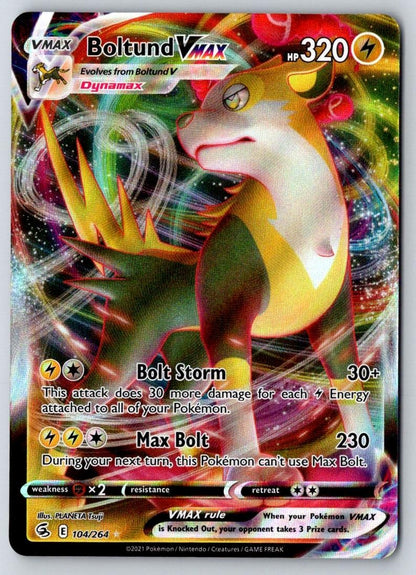 Boltund VMAX 104/264 Holo VMAX Rare Fusion Strike Pokemon Near Mint