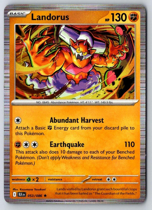 Landorus 053/086 Holo Rare Black Bolt Pokemon Near Mint