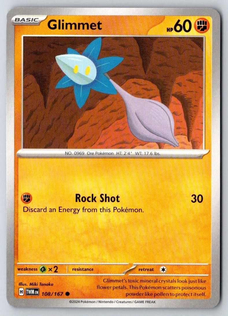 Glimmet 108/167 Common Twilight Masquerade Pokemon Near Mint