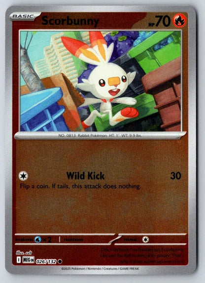 Scorbunny 026/132 Common Mega Evolution Pokemon Near Mint