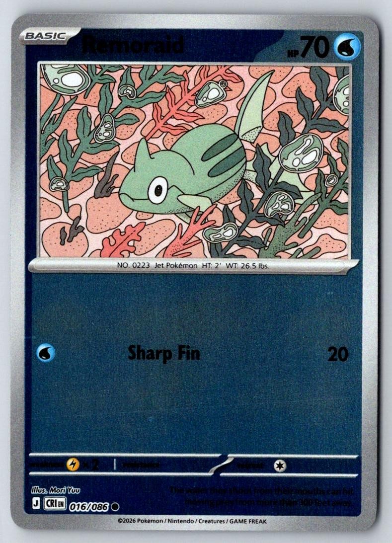 Remoraid 016/086 Common Chaos Rising Pokemon Near Mint