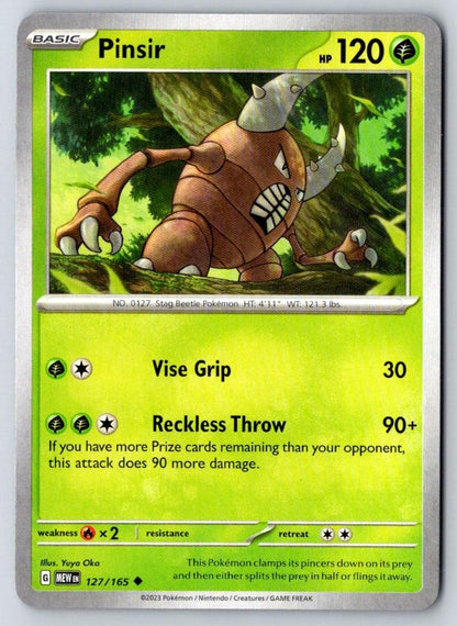 Pinsir 127/165 Uncommon 151 Pokemon Near Mint