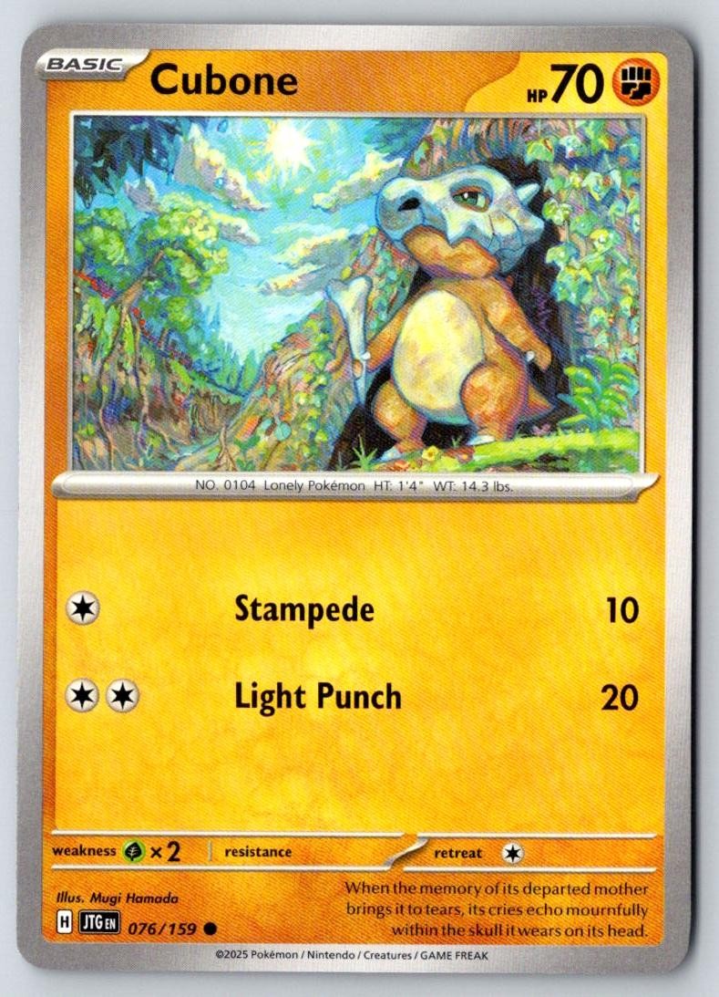 Cubone 076/159 Common Journey Together Pokemon Near Mint