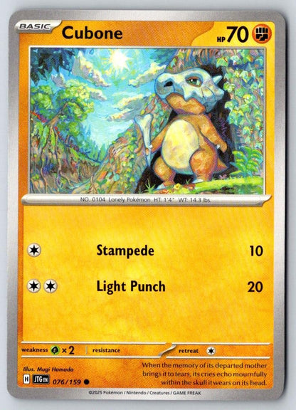 Cubone 076/159 Common Journey Together Pokemon Near Mint