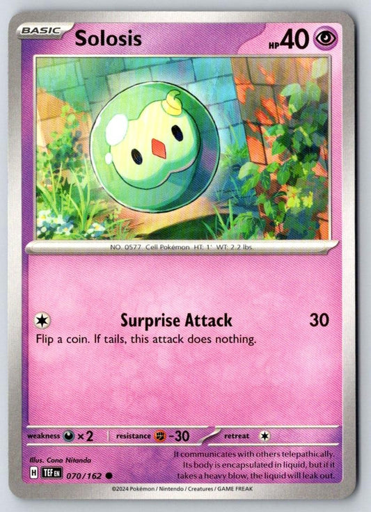 Solosis 070/162 Common Temporal Forces Pokemon Near Mint