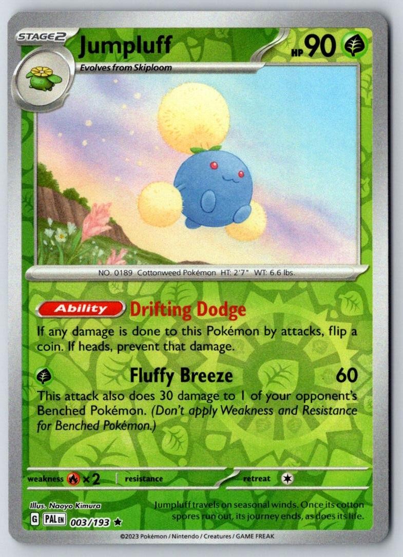 Jumpluff 003/193 Rare Paldea Evolved Pokemon Holo Near Mint