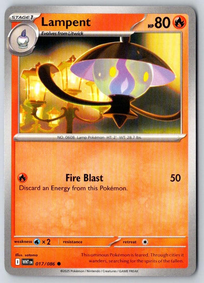 Lampent 017/086 Common White Flare Pokemon Near Mint