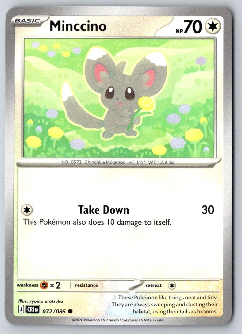 Minccino 072/086 Common Chaos Rising Pokemon Near Mint