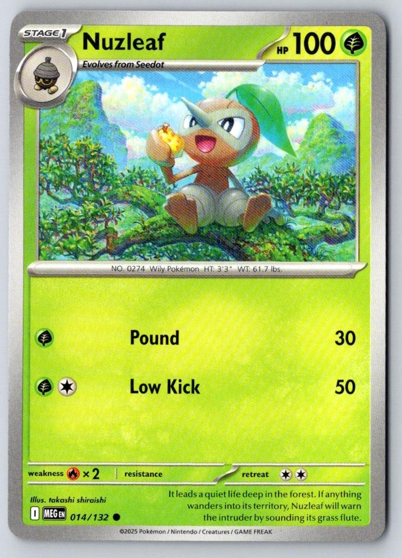 Nuzleaf 014/132 Common Mega Evolution Pokemon Near Mint