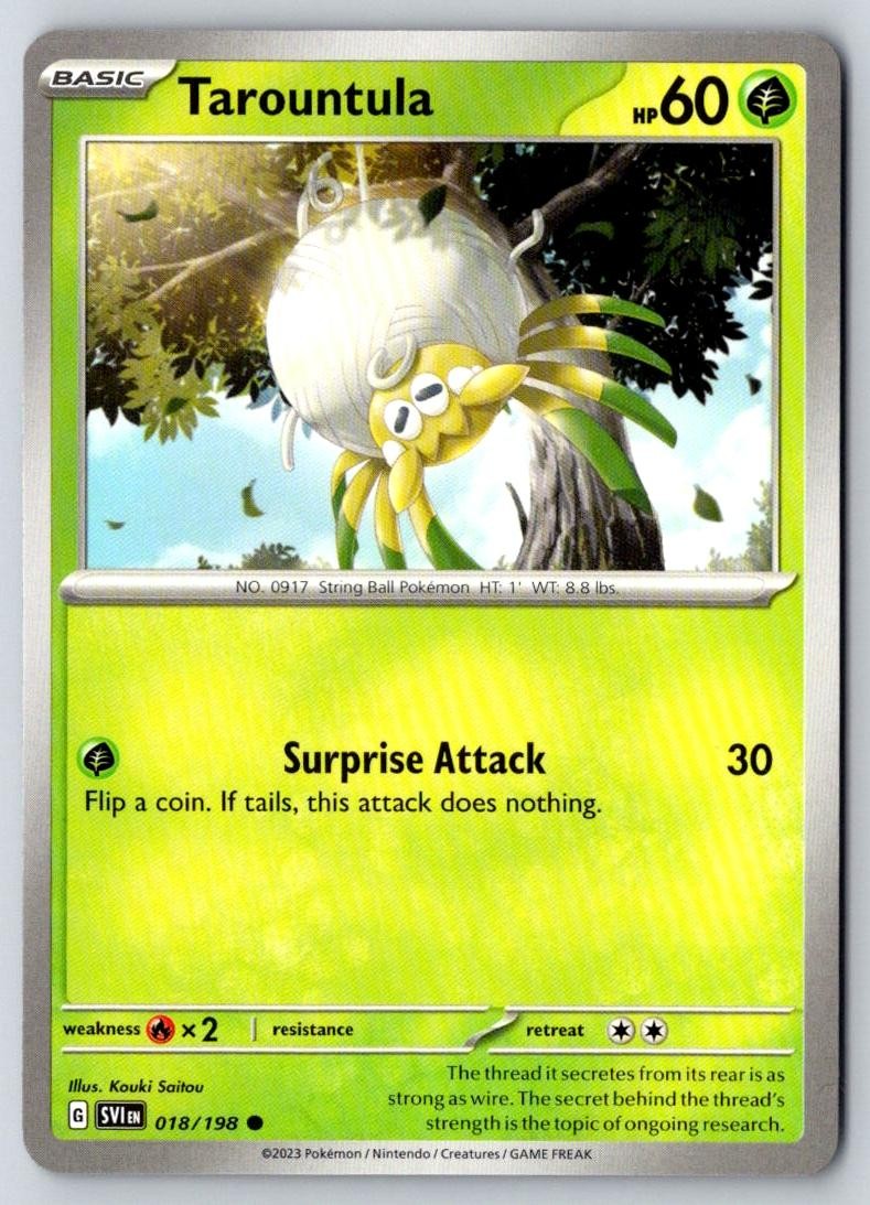 Tarountula 018/198 Common Scarlet & Violet Pokemon Near Mint