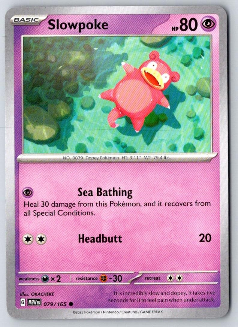Slowpoke 079/165 Common 151 Pokemon Near Mint