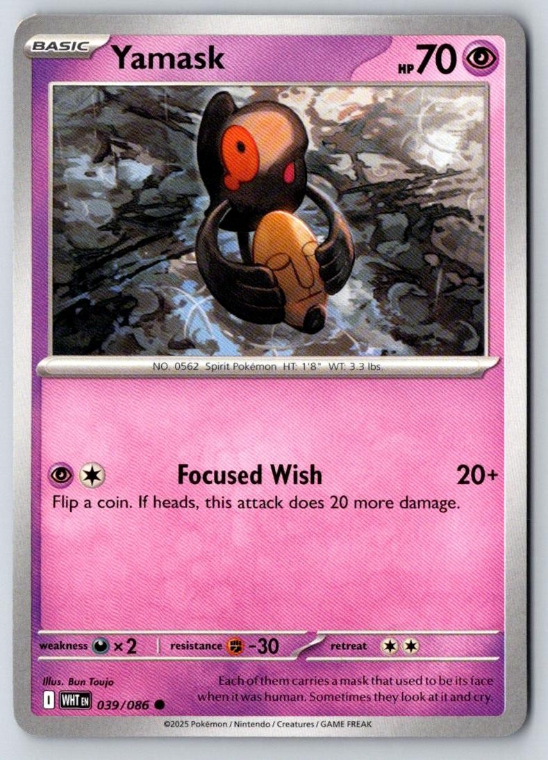 Yamask 039/086 Common White Flare Pokemon Near Mint