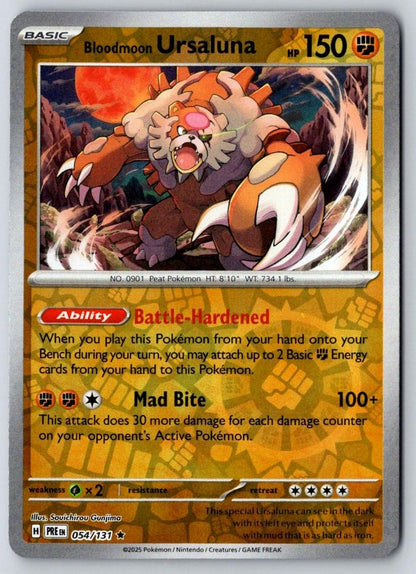 Bloodmoon Ursaluna 054/131 Rare Prismatic Evolutions Pokemon Reverse Holo NM