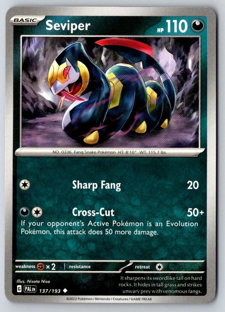 Seviper 137/193 Uncommon Paldea Evolved Pokemon Near Mint
